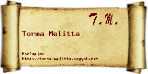 Torma Melitta névjegykártya